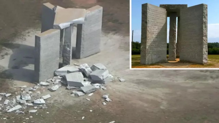 georgia guidestones: Explosion rocks Georgia Guidestones, dubbed 'America's Stonehenge' - The Economic Times Video | ET Now