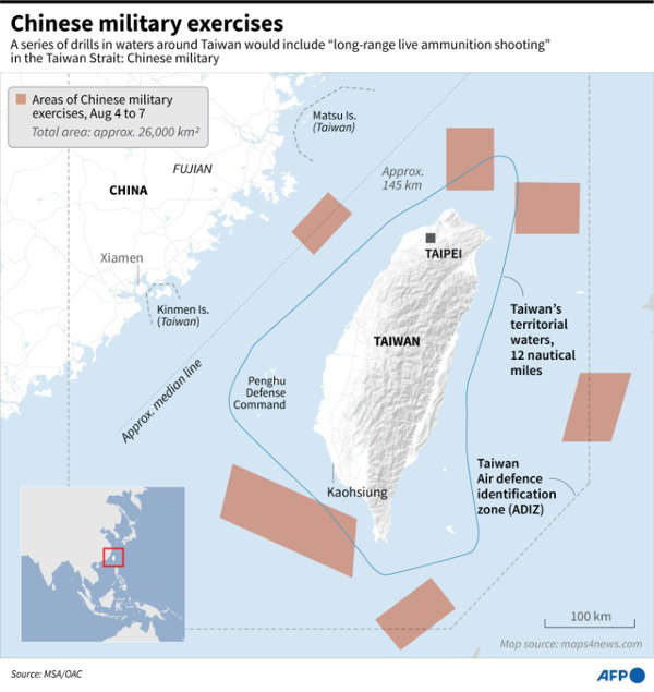 China to stage major drills around Taiwan after Pelosi visit