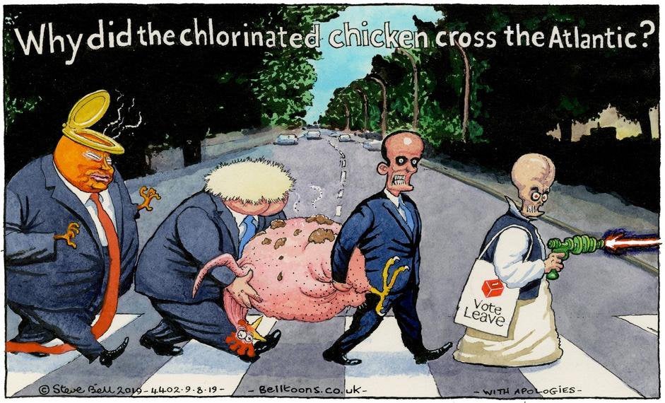 The Guardian Cartoon - Why Did the Chlorinate Chicken Cross the Atlantic? : r/ukpolitics