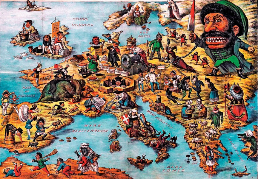 Satirical map of Europe from 2nd part of 19th... - Maps on the Web