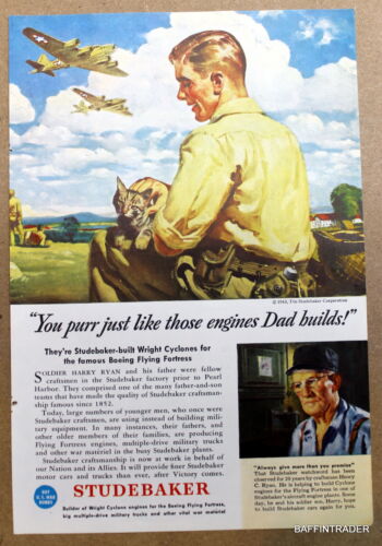 Studebaker Wright Cyclone / Interwoven War Bonds Magazine Print Ad 1943 7 x 10 | eBay