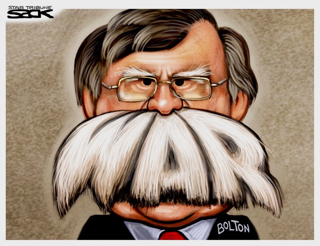 Negar Mortazavi نگار مرتضوی on Twitter: "John Bolton #WAR Cartoon by @ThatSteveSack https://t.co/g95Weeksg7" / Twitter