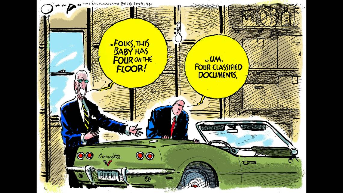 Biden, his Corvette and missing papers: Jack Ohman weighs in with new opinion cartoon