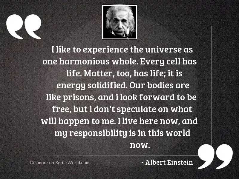I like to experience the... | Inspirational Quote by Albert Einstein