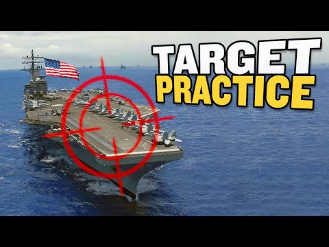 China Uses Fake US Aircraft Carrier for Target Practice - YouTube