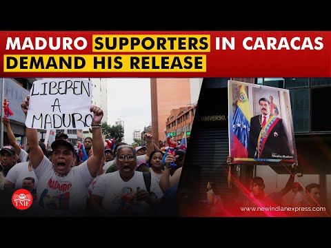 Free our president Nicolas': Thousands protest in Caracas demanding Maduro's release - YouTube