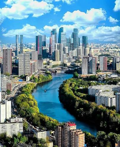 Moscow cityscape with Moskva river